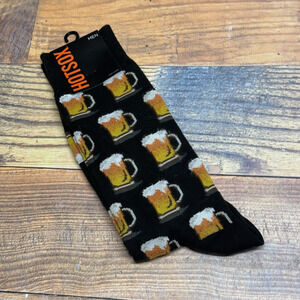 HOTSOX Black Beer Socks Men's Shoe Size 6-12 Hot‎ Sox NEW!